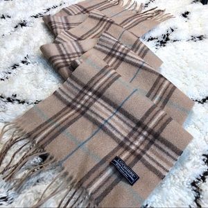 LOCHMERE
TAN & TEAL 
PLAID, CASHMERE SCARF